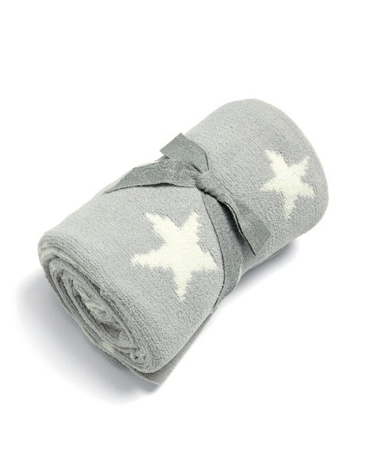 Newborn Knitted Blanket - Grey Star image number 2