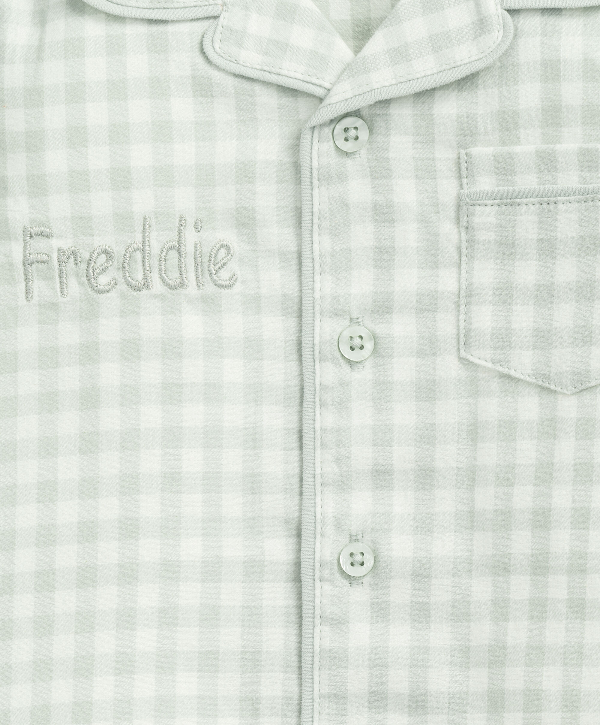 Blue Check Woven Pyjamas image number 5