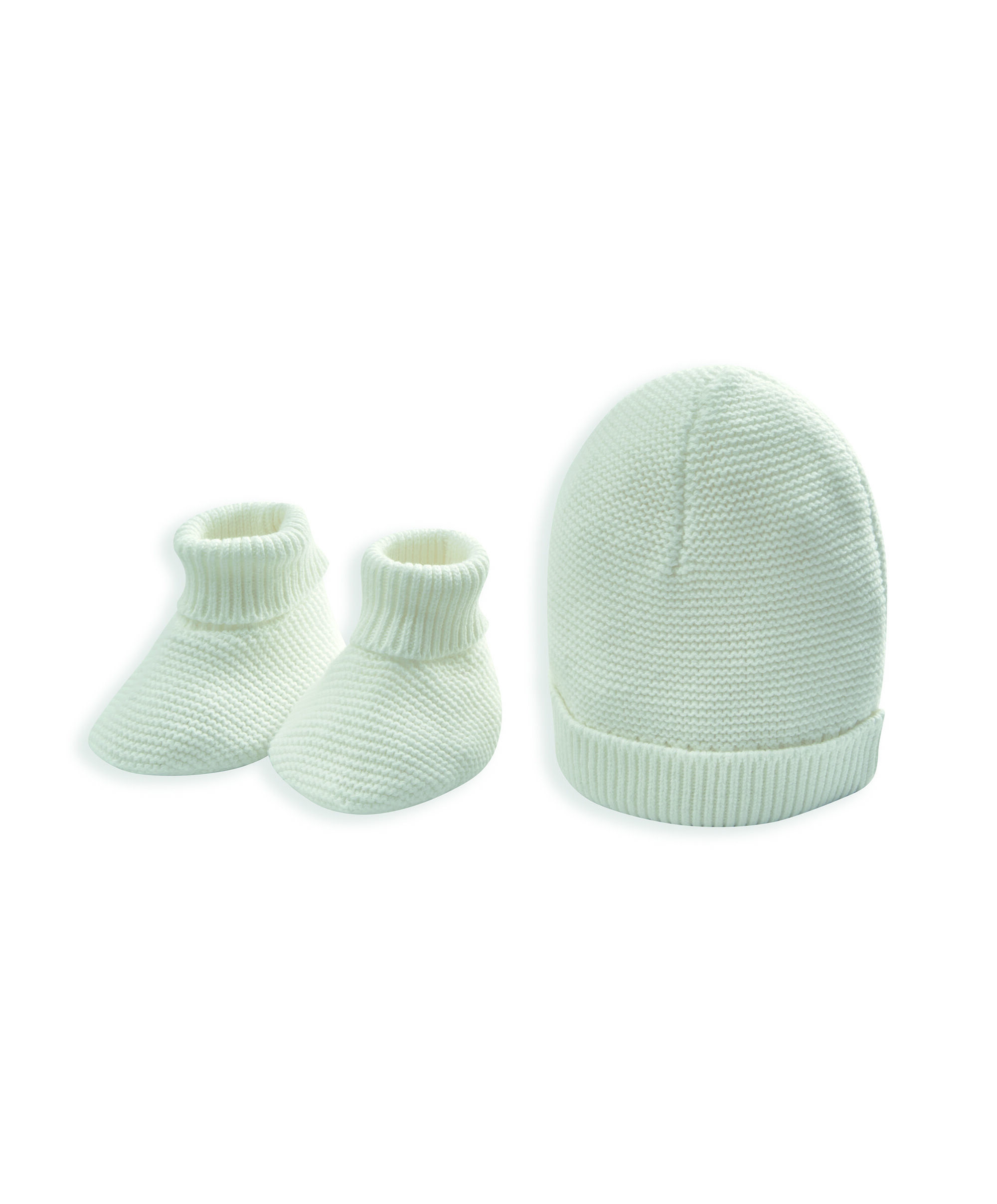 2 piece Fine Knit Hat & Booties Set image number 1