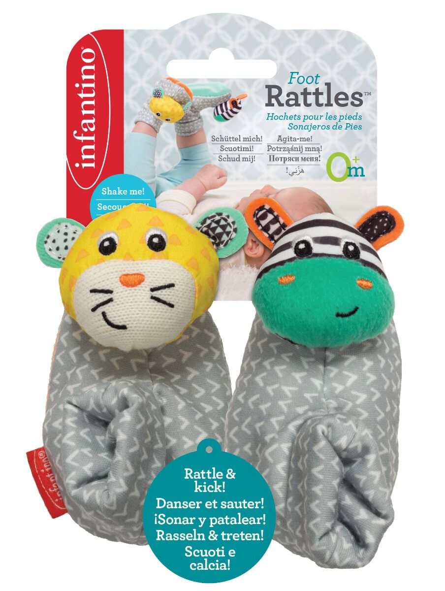 Infantino - Foot Rattles - Zebra/Tiger image number 2
