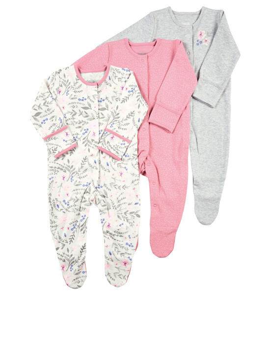 Pack of 3 Floral Sleepsuits image number 1