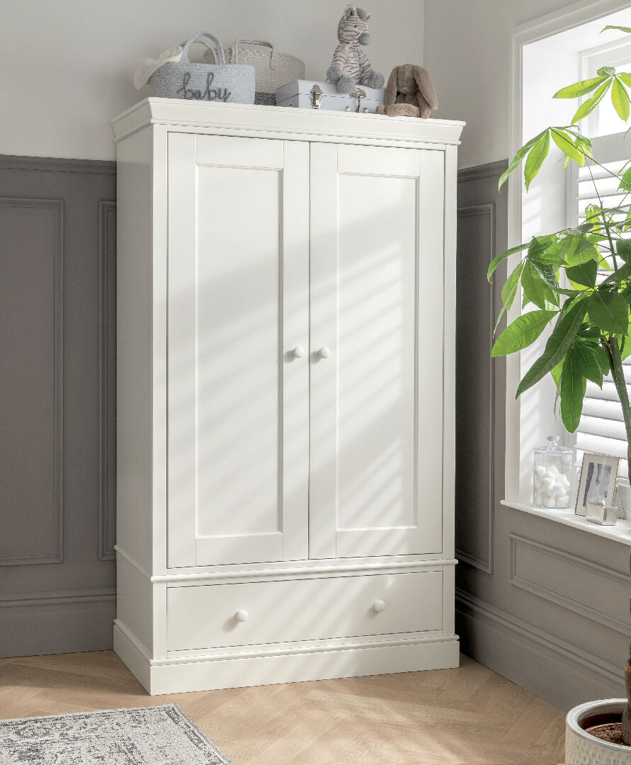 Oxford Wardrobe with Storage Drawer - White image number 1