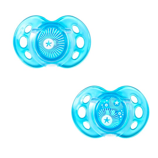 Tommee Tippee Closer to Nature Air Style Soothers 6-18 months (2 Pack) - Blue image number 1