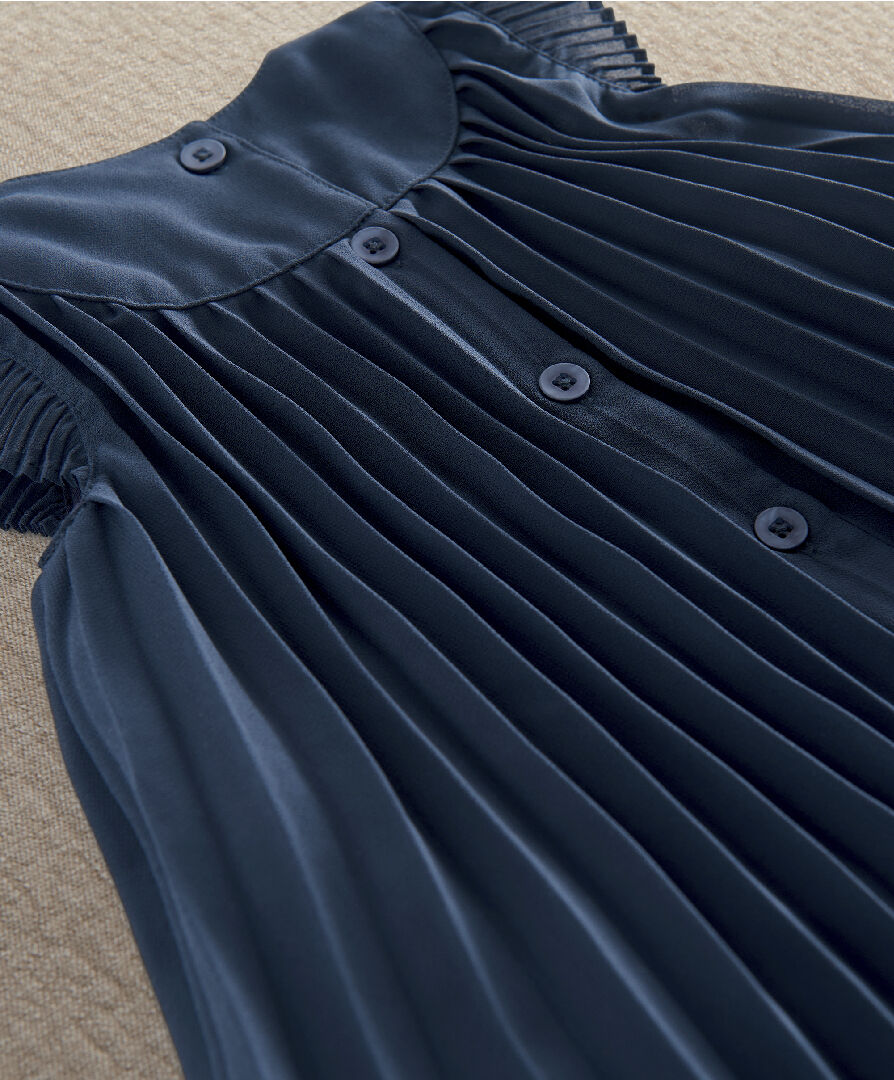 Navy Pleated Dress image number 5