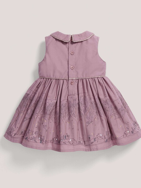 Border Print Dress with Collar Pink- 12-18 months image number 2