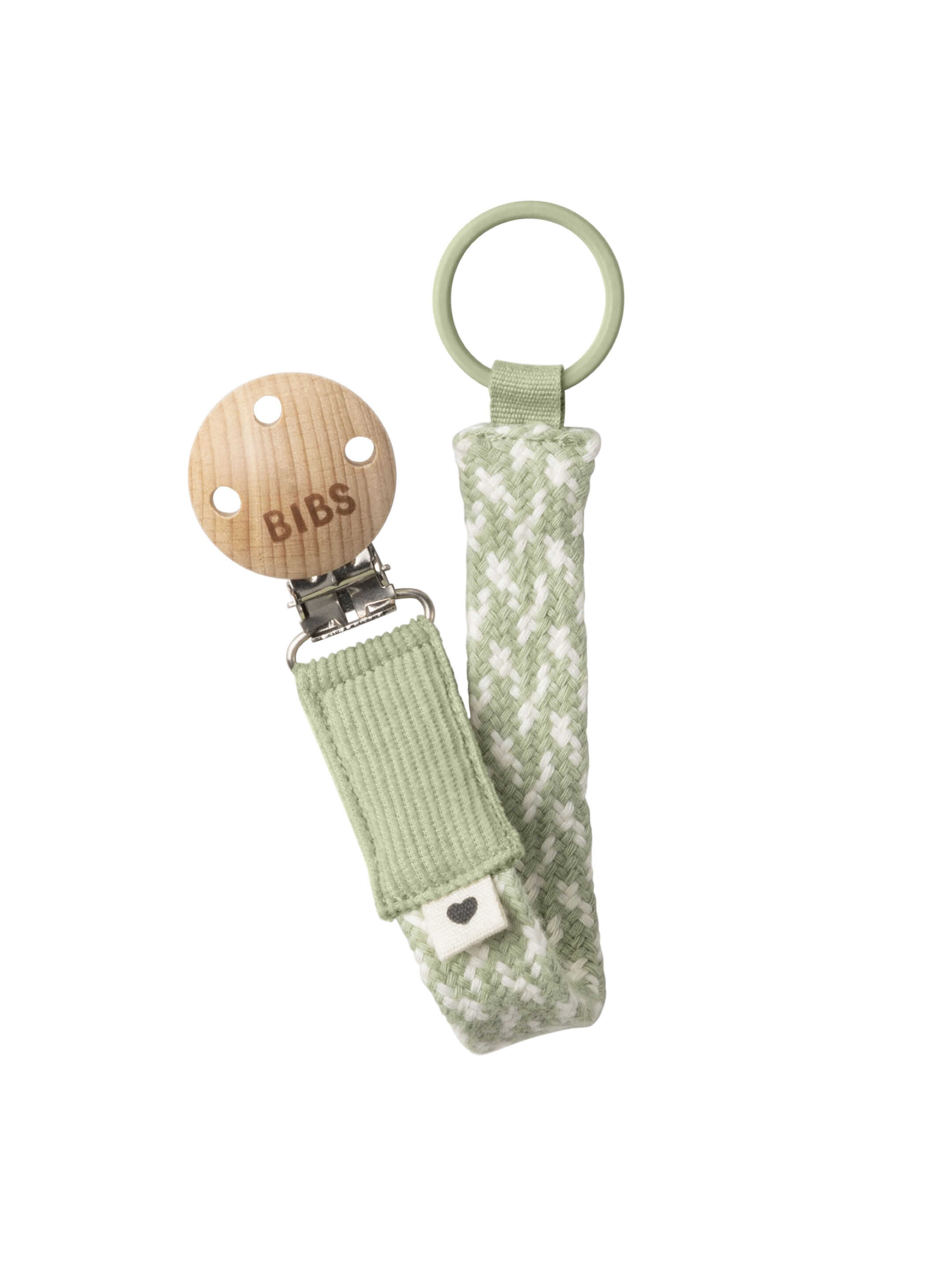 Bibs Pacifier Clip Sage & Ivory image number 1