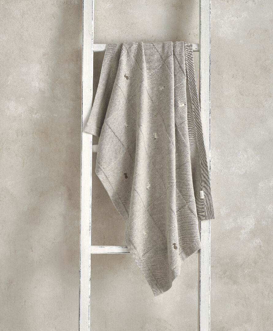 Knitted Blanket - Bunny Grey image number 2