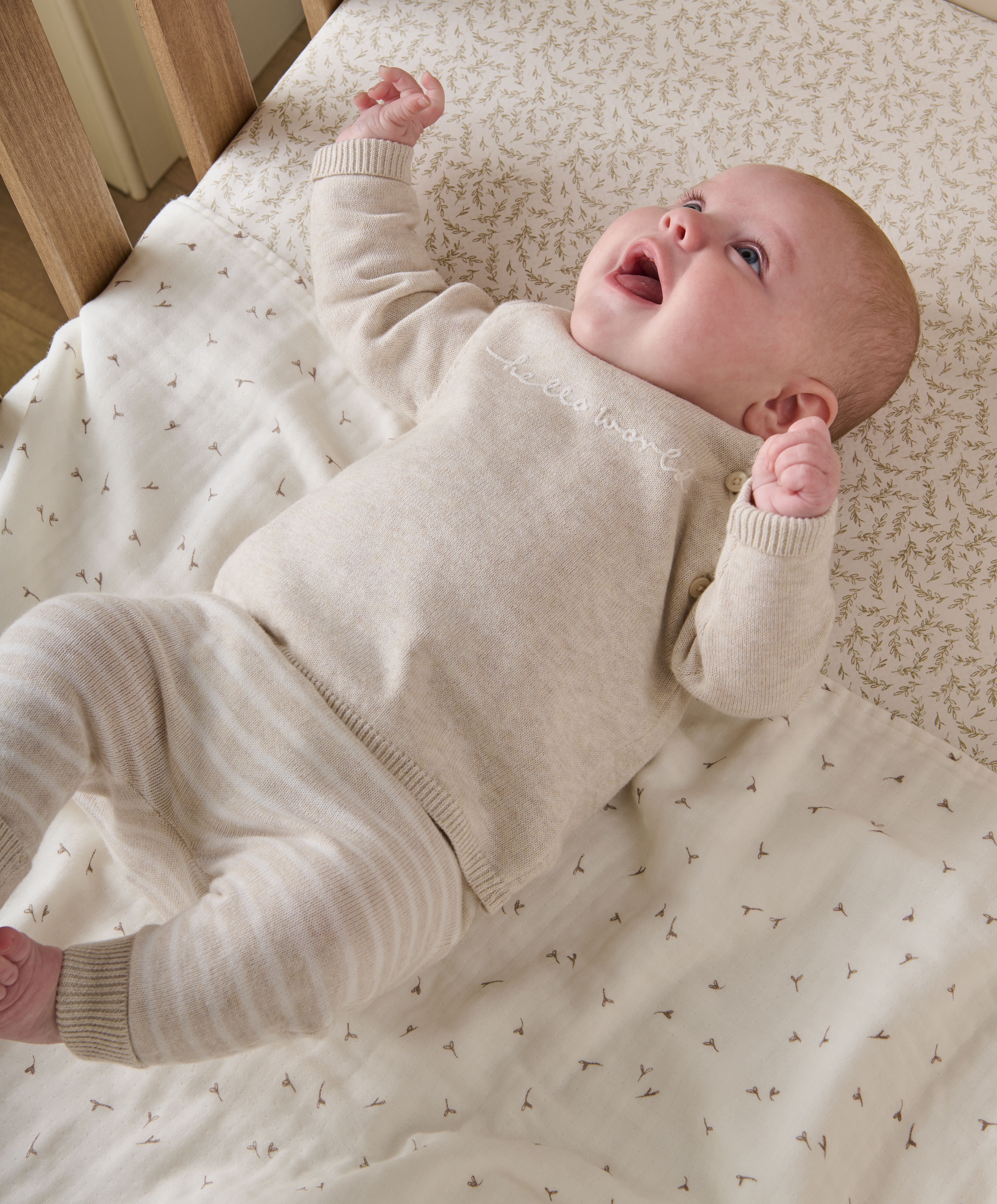 2 piece White Hello World Knit Set image number 6