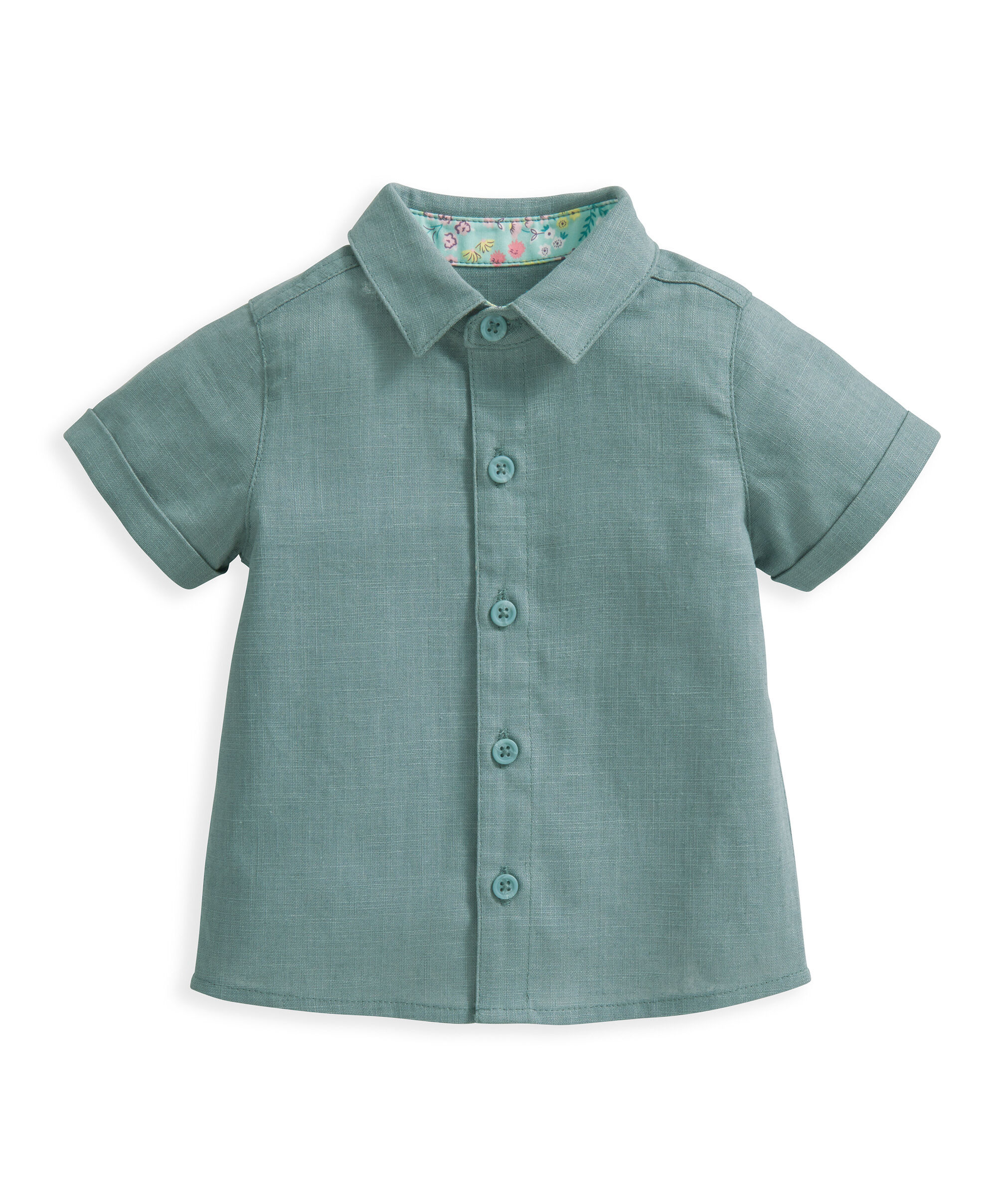 Green Shirt With Floral Bowtie image number 4