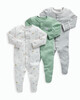 Safari Jersey Cotton Sleepsuits 3 Pack image number 1