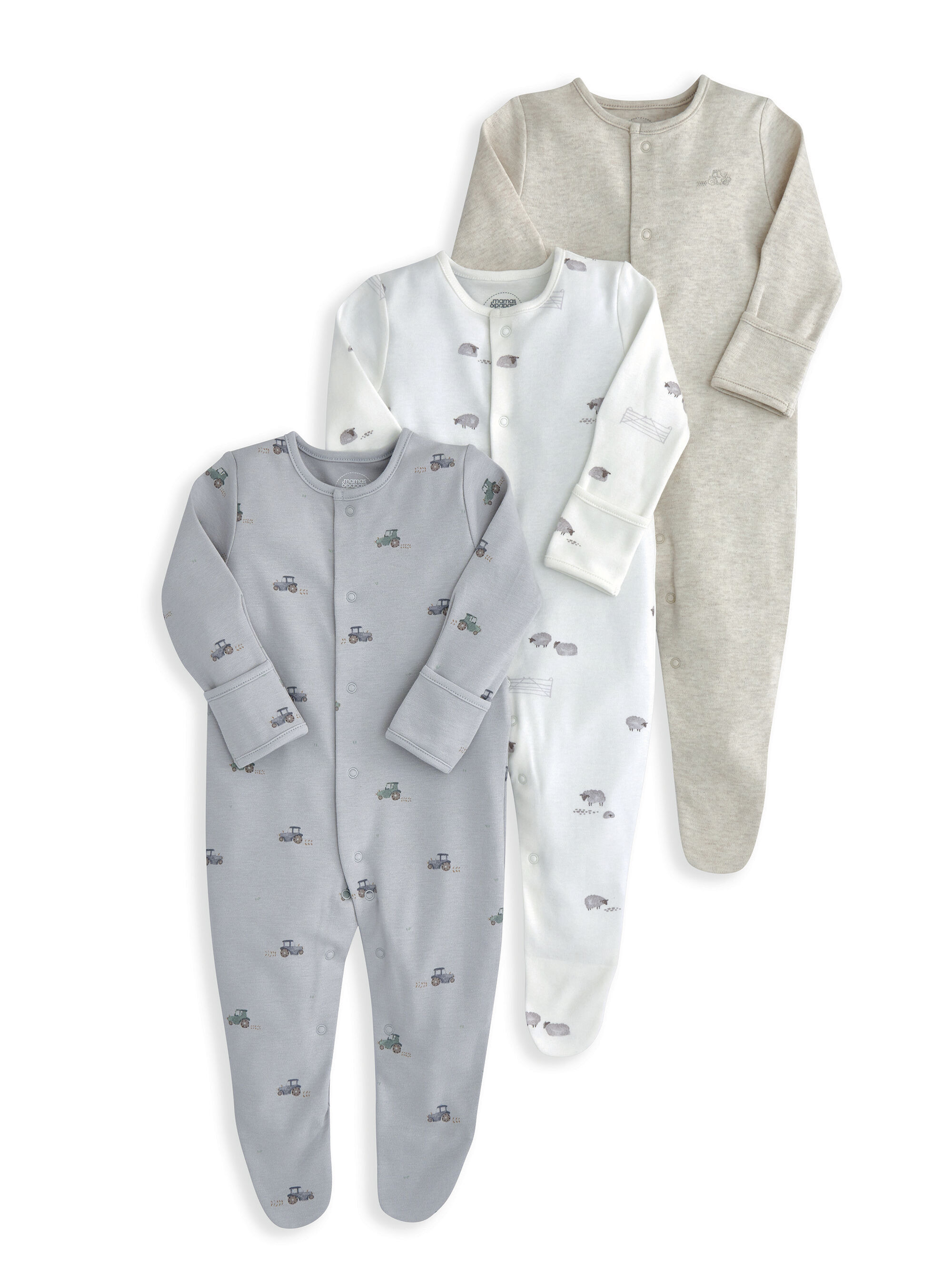 Farmyard Sleepsuits (Pack of 3) image number 2