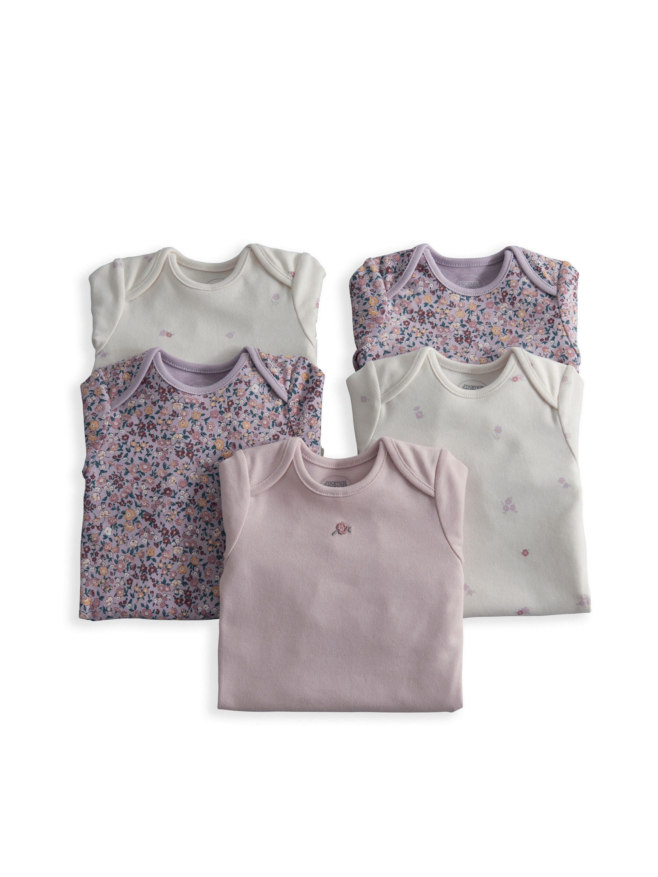 5pk Vintage Floral L/S Bodysuits image number 2